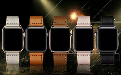 Fashion Leather Watch Band Wrist Soft Strap For Apple Watch Series 7 8 41mm 45mm • $18.99