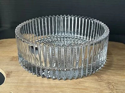 Mikasa Diamond Fire Round Crystal Hostess Bowl 8.5  Diameter Serving Bowl EUC • $23.99