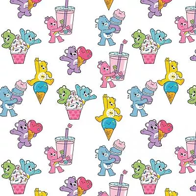 LC2546 Care Bears Sweet Treats White Woven Cotton • $11.55