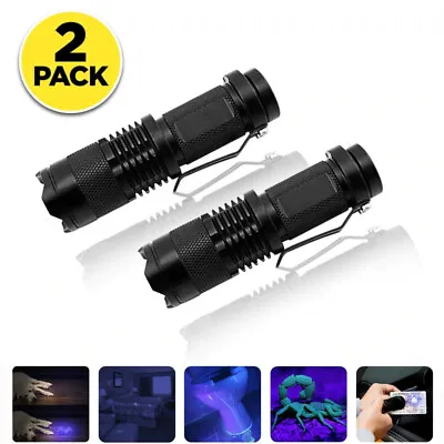 2X UV Ultra Violet LED Flashlight Blacklight Light 395 NM Inspection Lamp Torch • $6.99