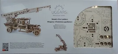 Fire Ladder Truck UGEARS Wooden 3D Mechanical Gear Model Kit UTG0019 • $89.99
