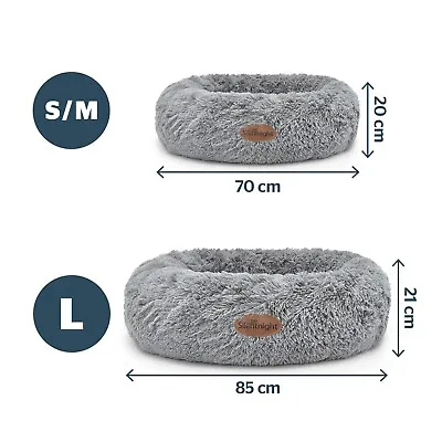 Silentnight Dog Cat Pup Bed Donut Soft Round Plush Beds Calming Pet Anti Anxiety • £25.59