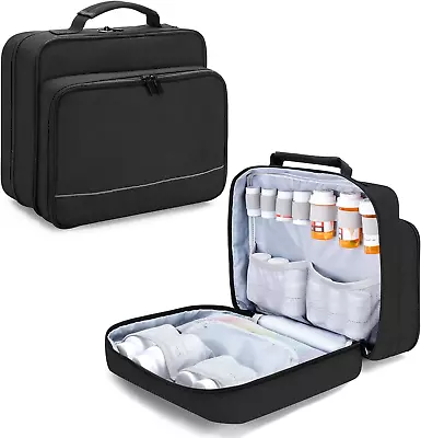 Damero Pill Bottle Organizer Medicine Storage Bag Medication Travel Black  • $32.02