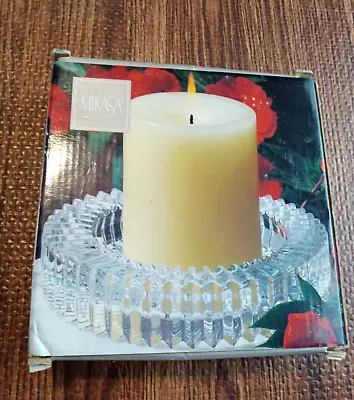 Mikasa Diamond Fire Crystal Wine Coaster Pillar Candleholder • $30