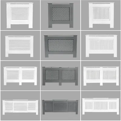 Radiator Cover White Grey Modern Traditional Wood Grill Shelf Cabinet Furniture • £41.99