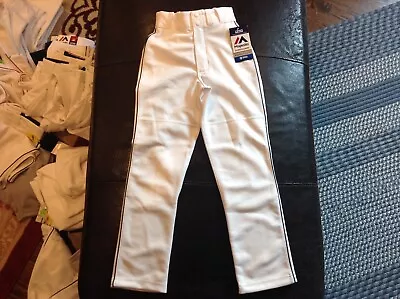 NWT Majestic Authentic MLB Baseball Pants White With Blue Piping SZ Youth S • $26.99