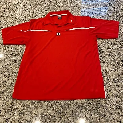 Nike Rutgers Polo Shirt VTG Team Label Size M Red Scarlet Knights Dri-Fit READ • $16.99