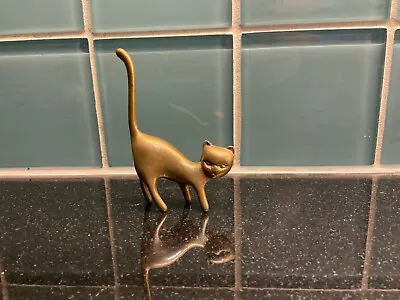 Gold Style Metal Cat Ornament Exc Cond • £4.50