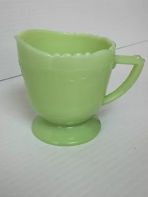 Vtg McKee Jadeite Green Uranium Laurel Short Creamer Only “Skokie” 1930s HTF • $64.97