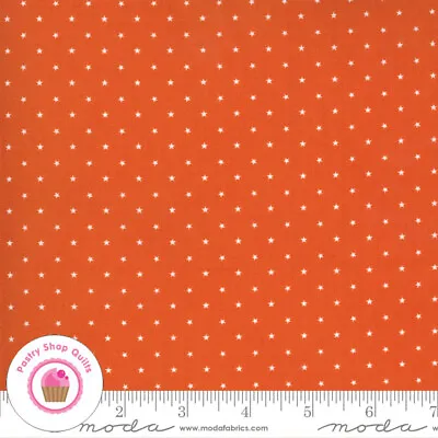 Moda MIDNIGHT MAGIC TWINKLE 24106 13 Orange White Stars A ROSENTHAL Quilt Fabric • $5.95