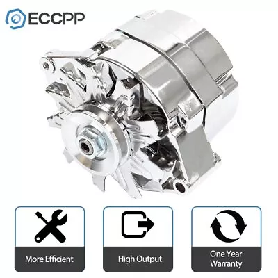 $77.17 • Buy For Chrome BBC SBC Chevy GM Alternator 1 Wire Chevy 327-350-396-427-454 110Amp