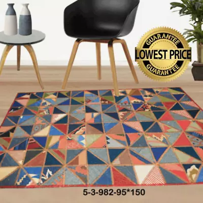 Modern Floor Rugs Patchwork Kilim Rugs Wool Carpet Natural Rugs5-3 • $145