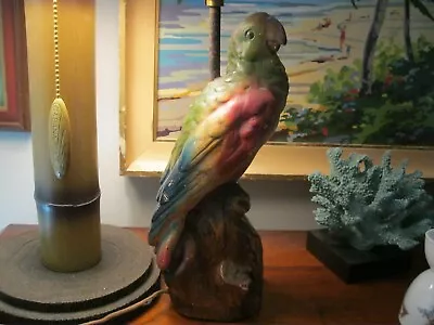 Vintage/antique Chalkware Parrot Lamp With Original Shade Multicolor • $300