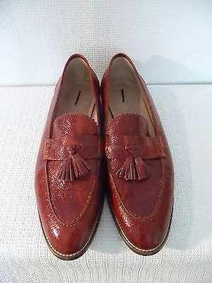 New J.crew Biella Cracled Leather Loafers E0843 Size 6 Warm Sepia $298 • $159