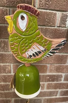 Vtg MCM FUN Pacific Stoneware LUV BIRD Wind Chime Bird Avocado Green PERFECT • $49.99