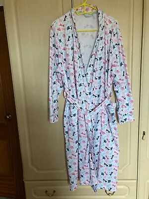 Damart Ladies White Mix Waffle Dressing Gown Size XL Pockets & Belt • £12.50