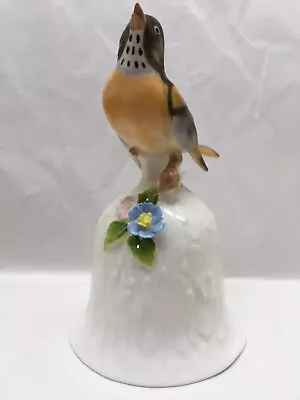 Vintage Maruri Masterpiece Bone China Bell W/ Bird & Flowers 1978 ENESCO • $2