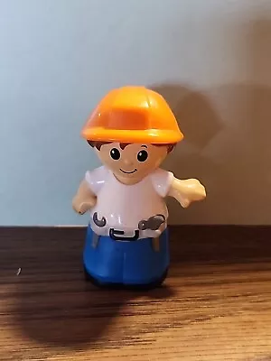 MEGA BLOKS Construction Worker Figure Orange Hard Hat White Shirt Tools • $5