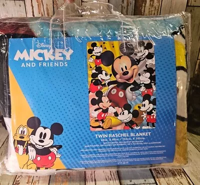 Mickey Mouse Twin/full Raschel Blanket  Softy And Warm 80In×60In • $54.99