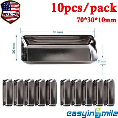 10Pcs Dental Surgical Instruments Tray 7*3*1cm Stainless Steel Medical Dish USA • $39.59