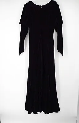 Pyramid Collection Velvet Dress Medium Purple Maxi Elvira Festival Gypsy Sheath • $65