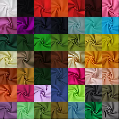 £2.45 • Buy Plain Polycotton Fabric Material Poly Cotton Dress Craft Clothing | 60+ Colours