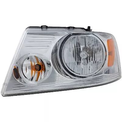 Headlight For 2004-2008 Ford F-150 Left Clear Lens Chrome Interior Halogen CAPA • $75.89