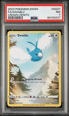 Swablu GG27/GG70 Crown Zenith: Galarian Gallery Pokemon TCG Full Art PSA 7 NM • $0.01