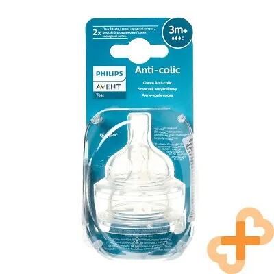 PHILIPS AVENT Anti-Colic Bottle Teats  Classic+  From 3 Months SCF633/27 2 Pcs • $22.32