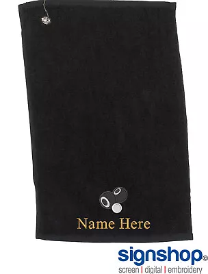 Personalised Name Embroidered Lawn Bowls Bowling Towel Birthday Gift Idea • £12.95