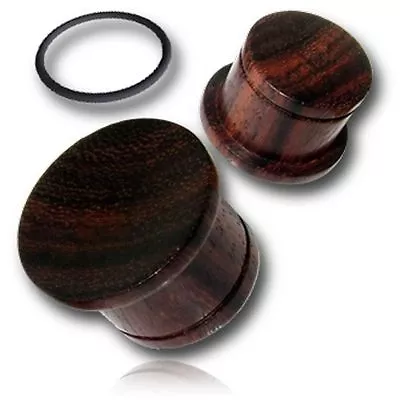 Pair Concave Single Flare Sono Wood Plugs Tunnel Gauges Gauge Organic Plug • $9.59