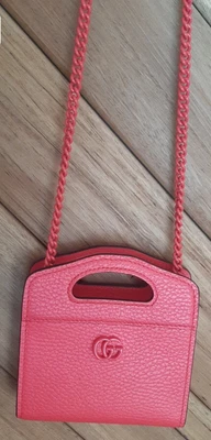 $849 • Buy GUCCI GG Marmont Leather Card Case Chain Wallet Authentic Dustbag Receipt 