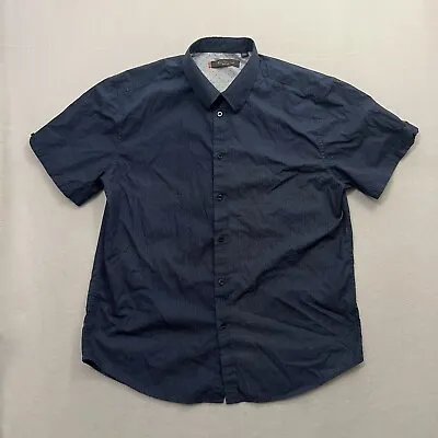 Ben Sherman Shirt Men’s Size XXL Blue Short Sleeve Button Up Polka Dot Pattern • $17.99