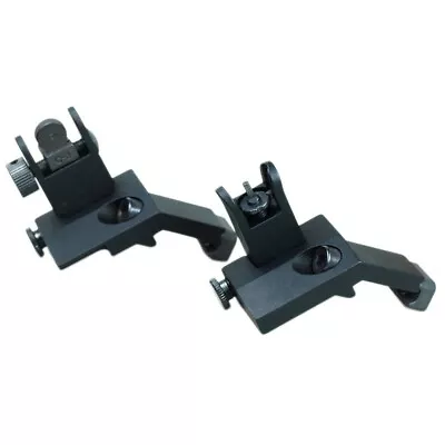 45 Degree Flip-Up Backup Sight Set Aluminum Canted Black Front And Rear SET • $34.95