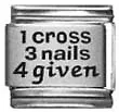 Clearly Charming One Cross Three Nails Forgiven Laser Italian Charm • $3.49