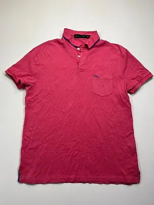 Ralph Lauren Polo Shirt Mens Medium Red Short Sleeve Black Label Made In USA • $26.24