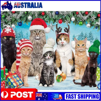 $12.09 • Buy DIY Diamond Painting Kit Christmas Cats Square Diamond Picture Handicraft