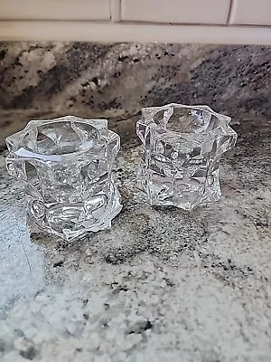 Vintage Mikasa Sparkling Star Crystal Candle Stick Or Tea Light Votive Holders • $10