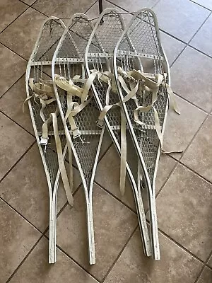 Two Sets Of Vintage 1985 US Military Cable Snow Shoes With Bindings 46  Canada • $300