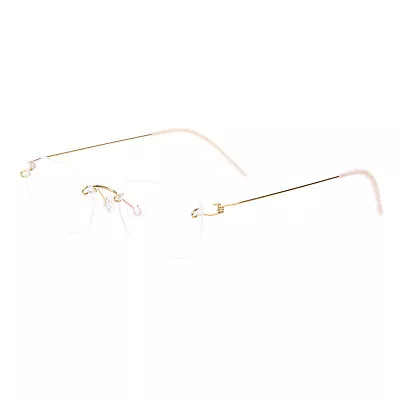  Vintage Ultralight Rimless Titanium Alloy Eyeglass Frames Screwless Eyewear • $35.95