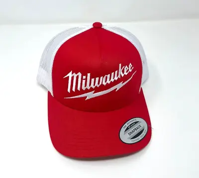 Milwaukee Logo Red White Trucker Hat Cap • $28