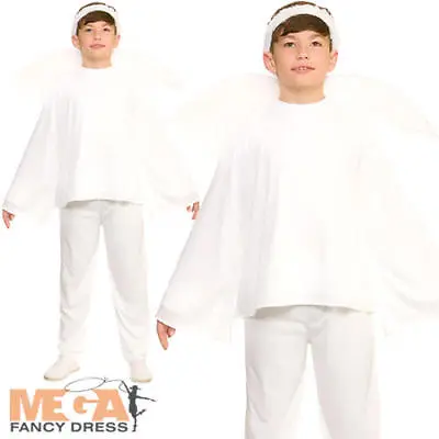 Christmas Angel Kids Fancy Dress Nativity Gabriel Boys Girls Childrens Costume • £8.99