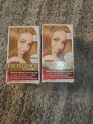 Two BoxL'oreal Excellence Creme Permanent Hair Color #7G DARK GOLDEN BLONDE • $28.99