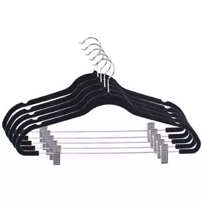 Home Basics Velvet Skirt Hanger With Clips 5 Pack Black. • $16.66