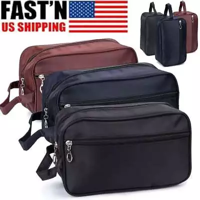Mens Toiletry Bag With Zipper Case Organizer Portable Travel Dopp Kit Makeup Bag • $8.92