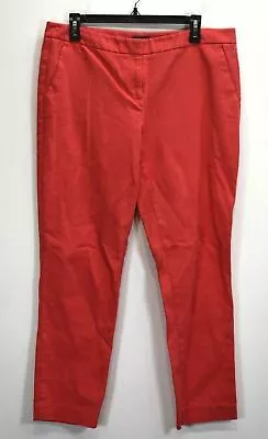 Vince Camuto Womens Dusky Red Flat Front Slash Pockets Career Dress Pants 12 • $16.09