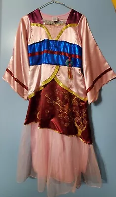 Disney Mulan Kimono PRINCESS GLITTER Halloween Cosplay Costume Girls 7/8 • $15