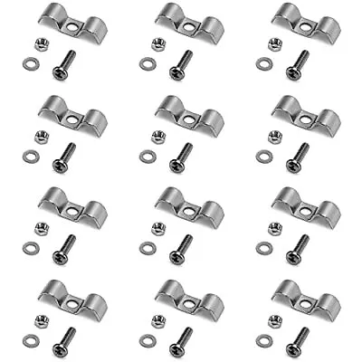 Stainless Steel Double Line Clamp 12 Pack 3/8 Fuel Lines Clips With Mounting S • $14.58