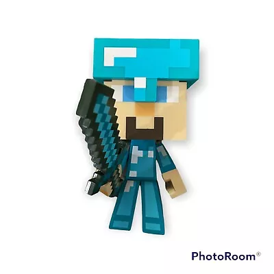 Minecraft 6” Diamond Steve W Sword Vinyl Action Figure Jinx Toys • $9