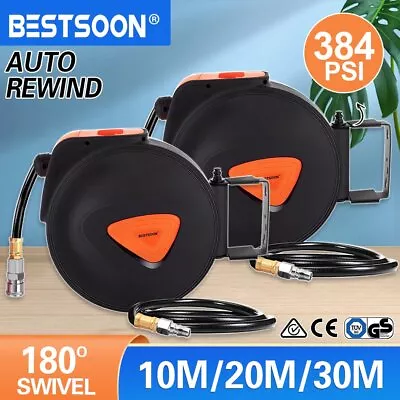 30m 20m 10m Retractable Air Hose Reel Compressor Auto Rewind Wall Mounted • $65